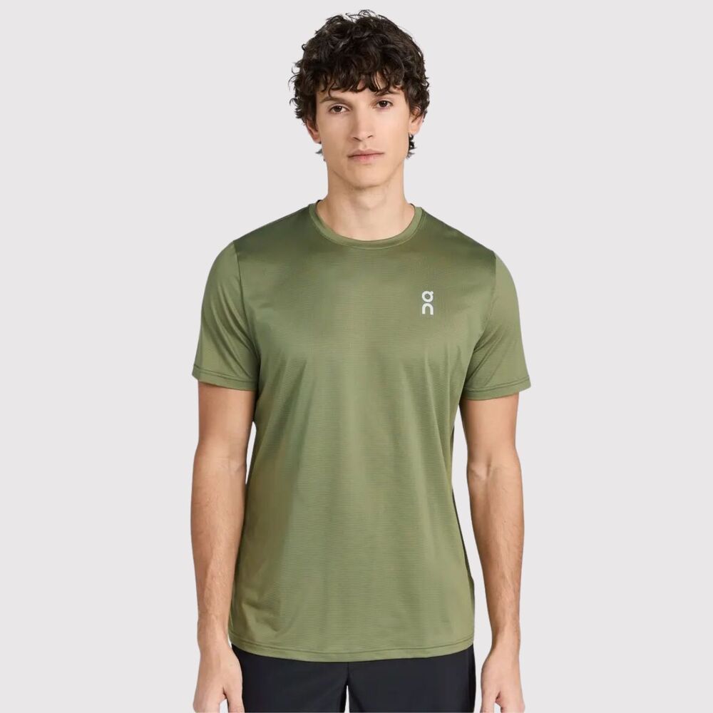 On Running Mens Shirt Green Core T Swiss Engineering Short Sleeve Stretch Large